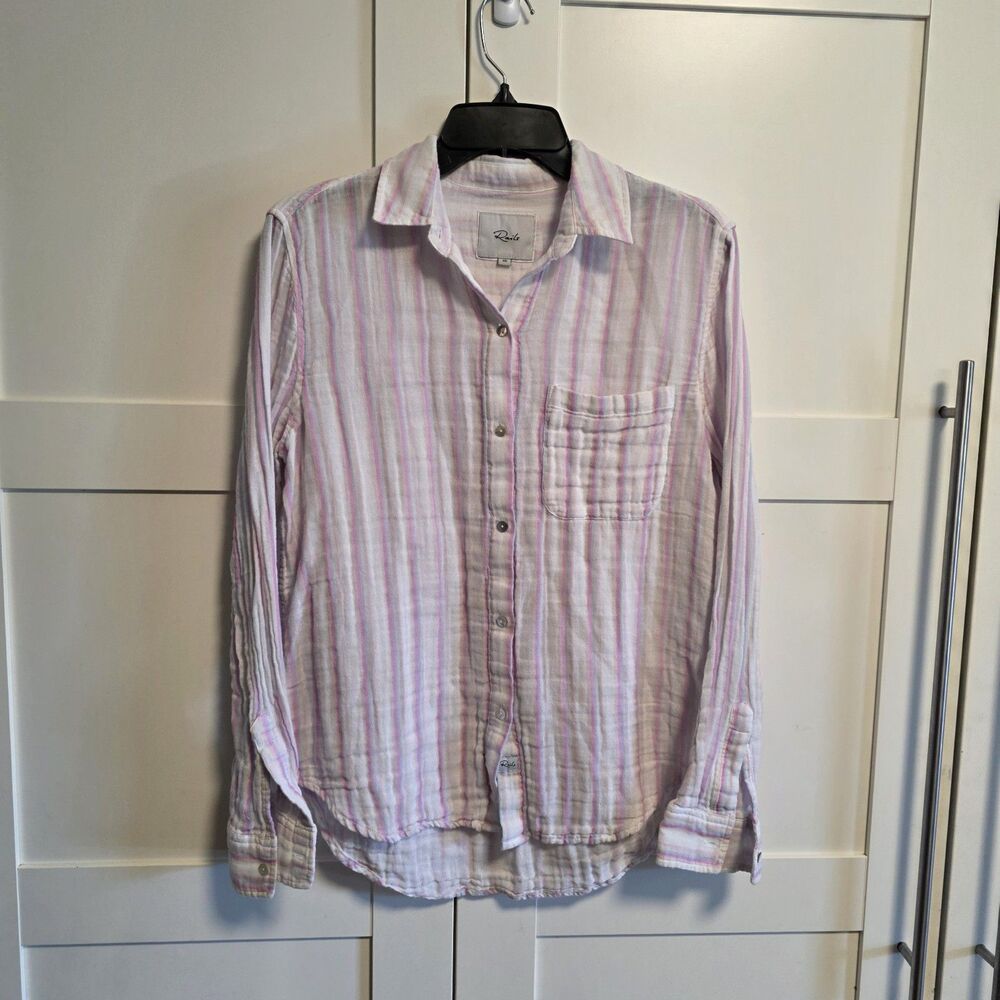 Rails $158 Ellis Gem Stripe Shirt, Top, Button Down, XS